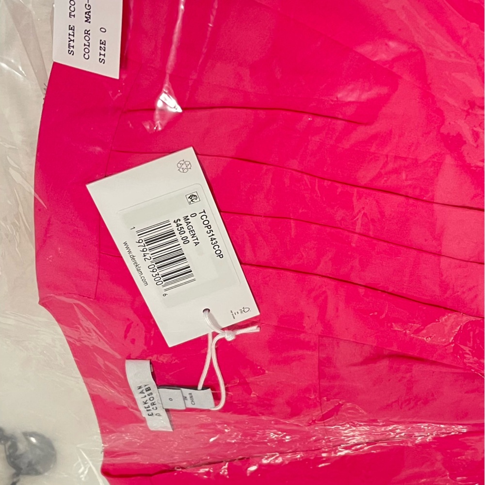 Derek Lam size 0 Vibrant pink  V-Neck Dress new with tags - Picture 3 of 6